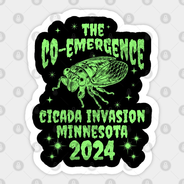 Minnesota Cicada Invasion 2024 - Minnesota Cicada Co-Emergence 2024 Sticker by Yesteeyear